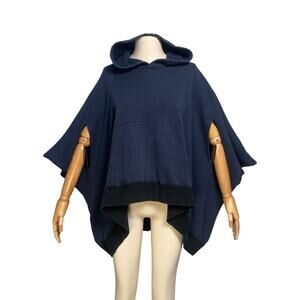 Complex Geometries Hooded Poncho Sweatshirt Navy & Black Made In Japan Free Size